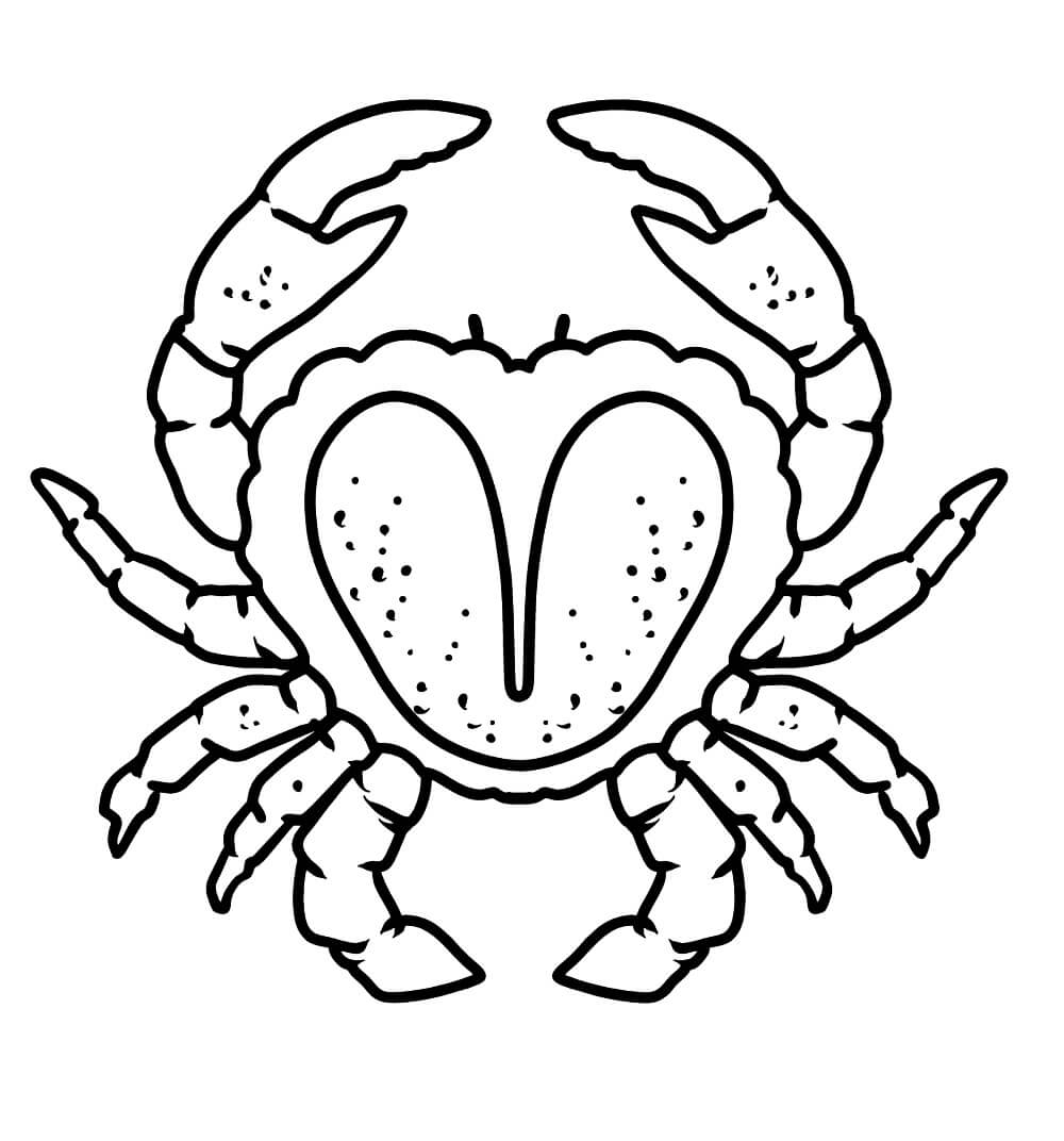 Dibujo de Cangrejo Asombroso para Colorear y Imprimir