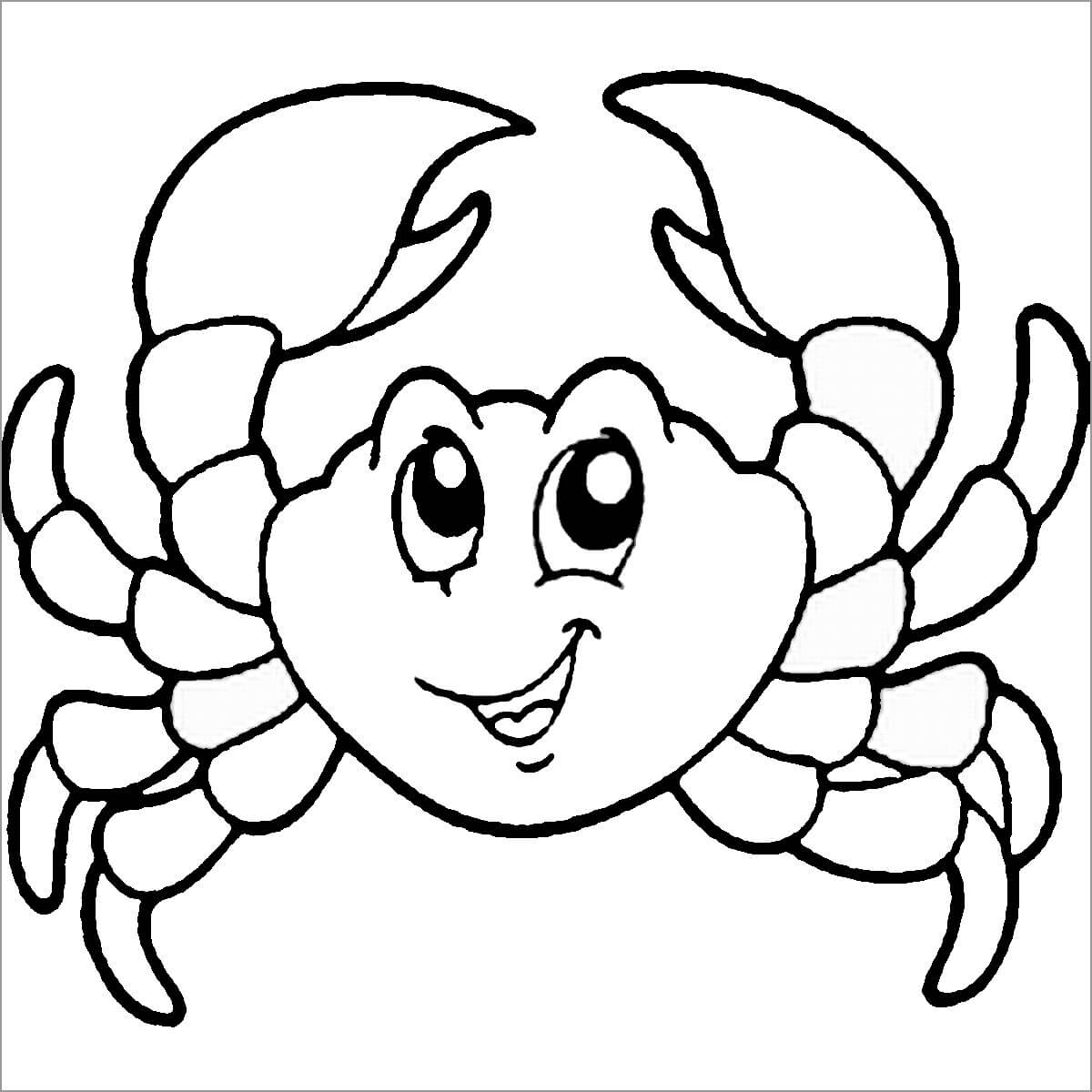 Dibujo de Cangrejo Divertido para Colorear y Imprimir