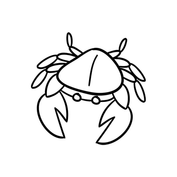 Dibujo de Cangrejo Imprimible para Colorear y Imprimir