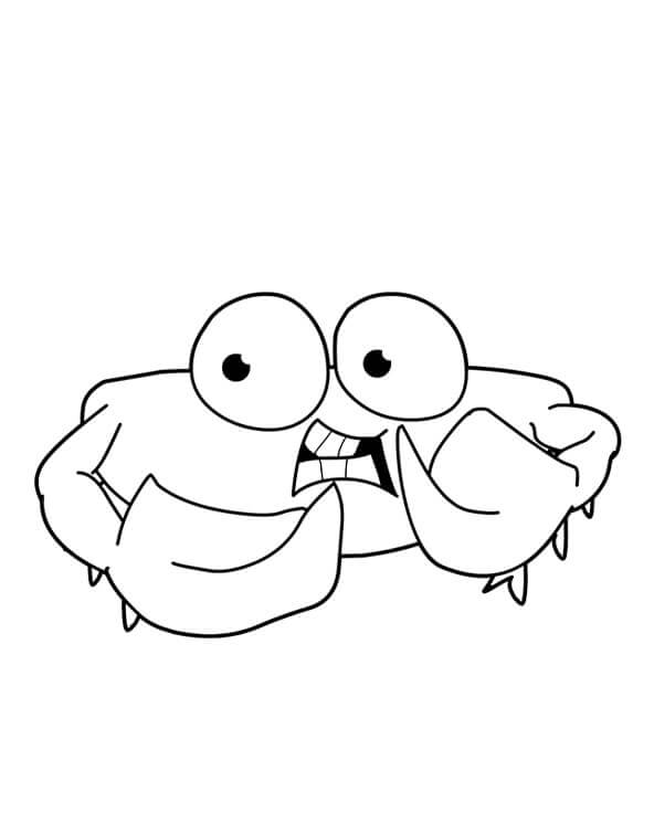 Dibujo de Cangrejo Lindo para Colorear y Imprimir