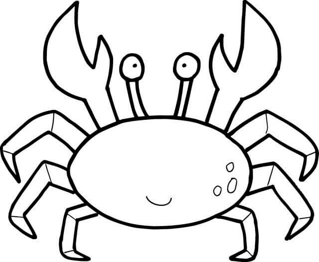 Dibujo de Cangrejo Normal para Colorear y Imprimir