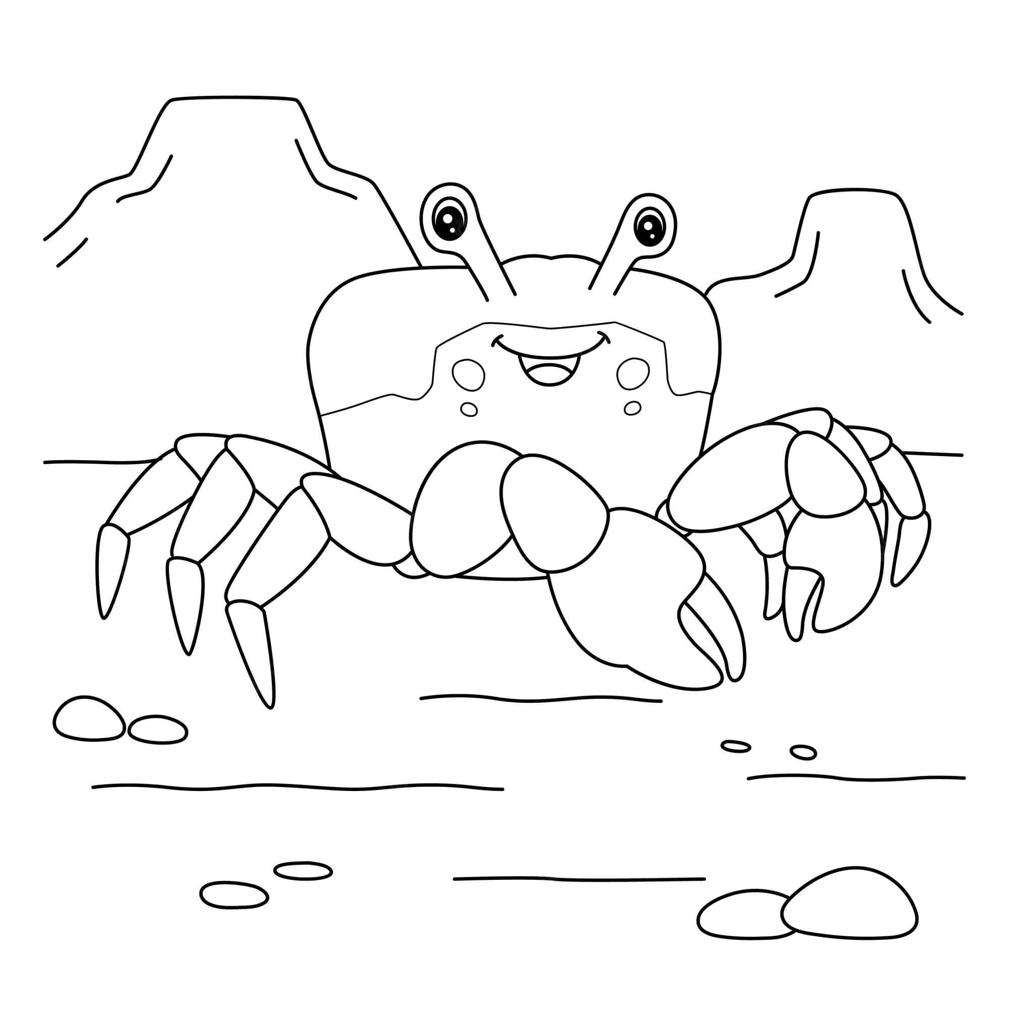 Dibujo de Cangrejo que Ríe para Colorear y Imprimir