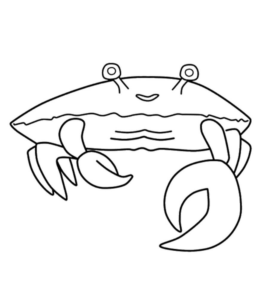 Dibujo de Cangrejo Sencillo para Colorear y Imprimir