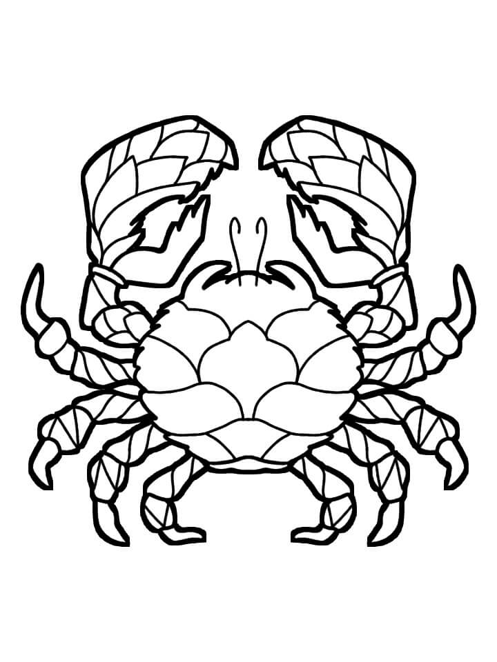 Dibujo de Gran Cangrejo para Colorear y Imprimir