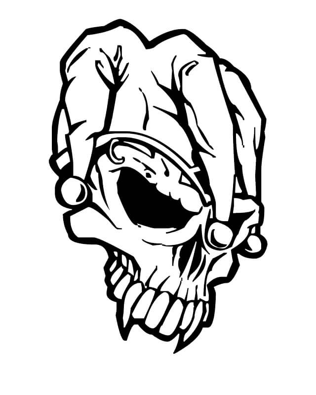 Dibujo de Calavera de Bromista para Colorear y Imprimir