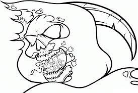 Dibujo de Calavera de La Parca para Colorear y Imprimir