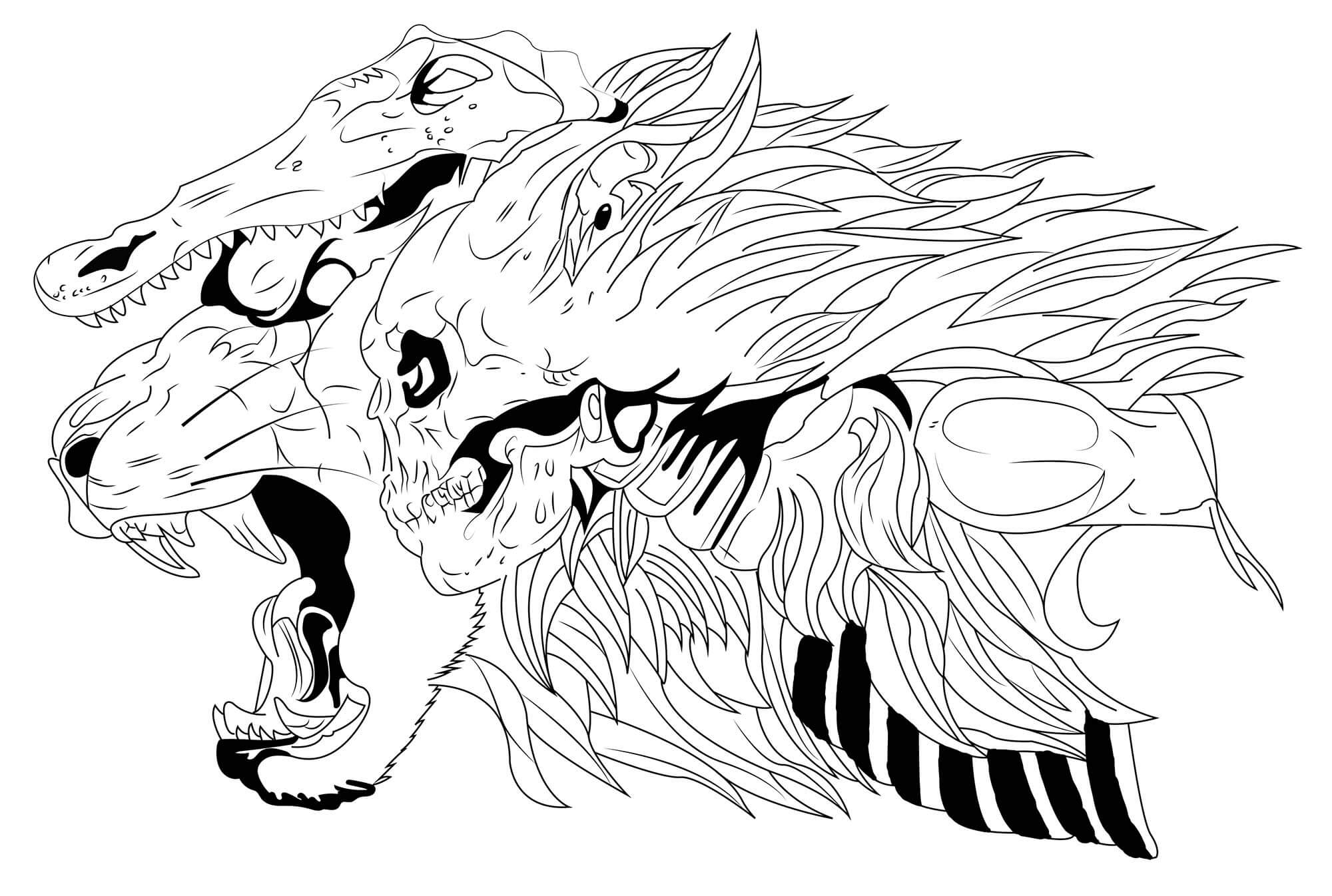 Dibujo de Calavera Espeluznante 2 para Colorear y Imprimir