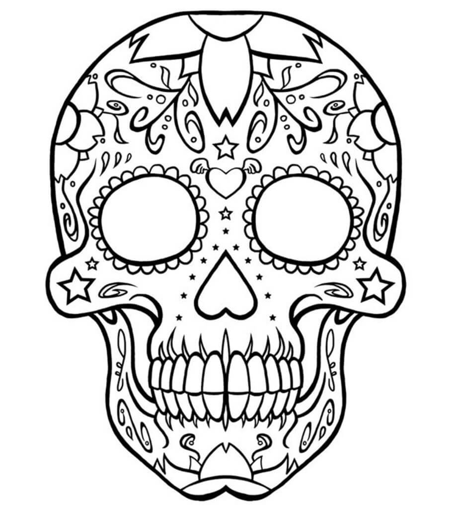 Dibujo de Cráneo Simple para Colorear y Imprimir