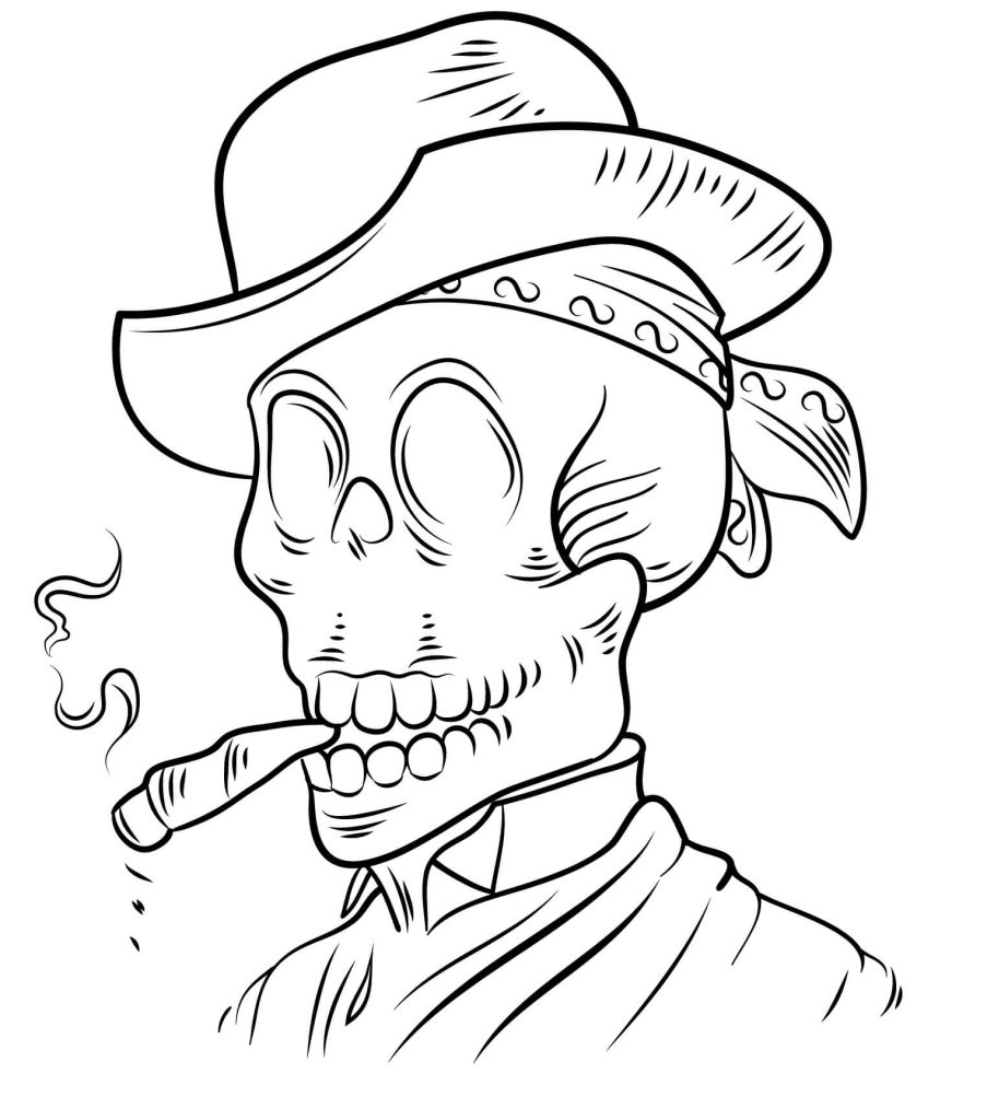 Dibujo de Día de Muertos Calavera para Colorear y Imprimir