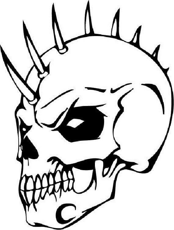 Dibujo de Dibujo Calavera de Miedo para Colorear y Imprimir