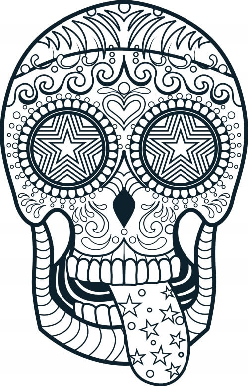 Dibujo de Lindo Cráneo para Colorear y Imprimir