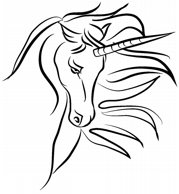 Dibujo de Cara de Unicornio para Colorear y Imprimir