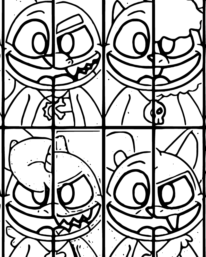 Dibujo de Nightmare Critters Black And White Coloring Page para Colorear y Imprimir