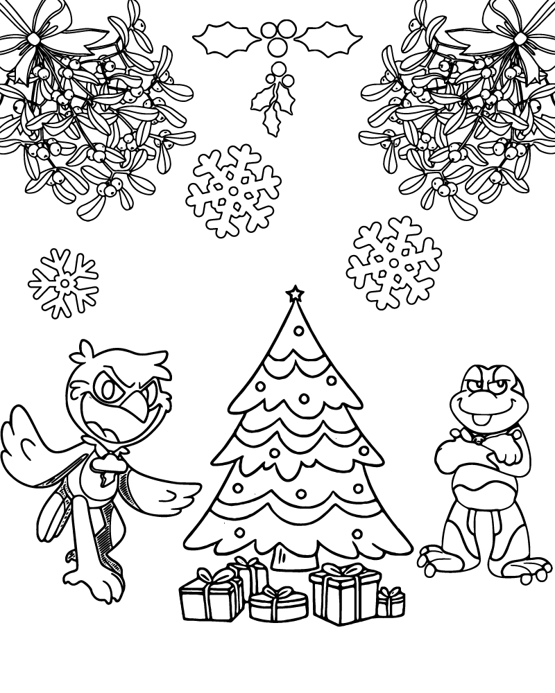 Dibujo de Nightmare Critters Christmas Coloring Page para Colorear y Imprimir