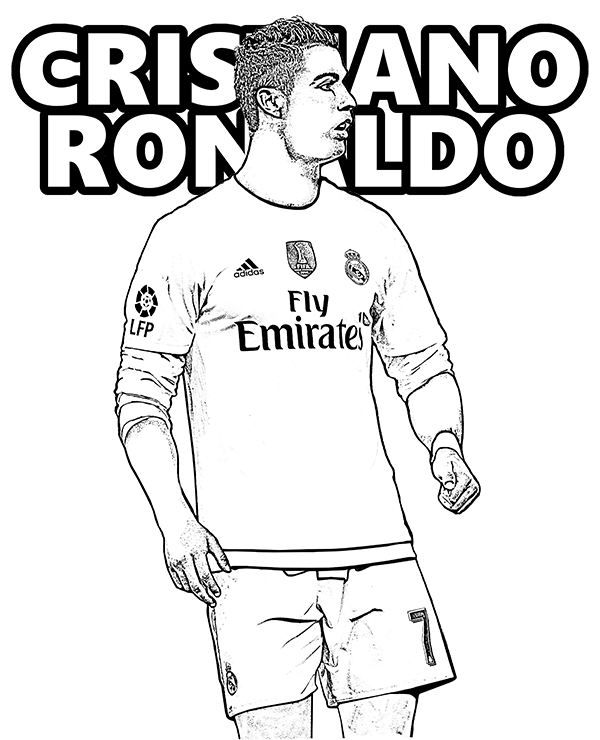 Dibujo de Cristiano Ronaldo 2 para Colorear y Imprimir