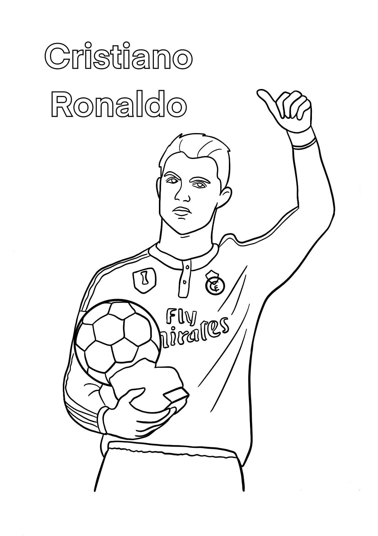 Dibujo de Cristiano Ronaldo Como para Colorear y Imprimir