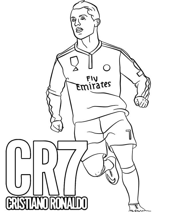 Dibujo de Cristiano Ronaldo Correr para Colorear y Imprimir