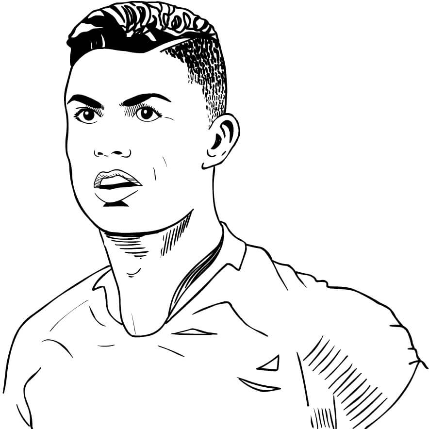 Dibujo de Jefe Cristiano Ronaldo para Colorear y Imprimir