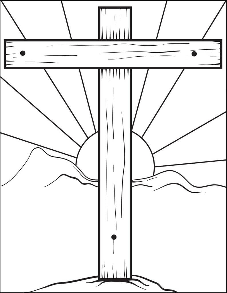 Dibujo de Cruz Asombrosa para Colorear y Imprimir