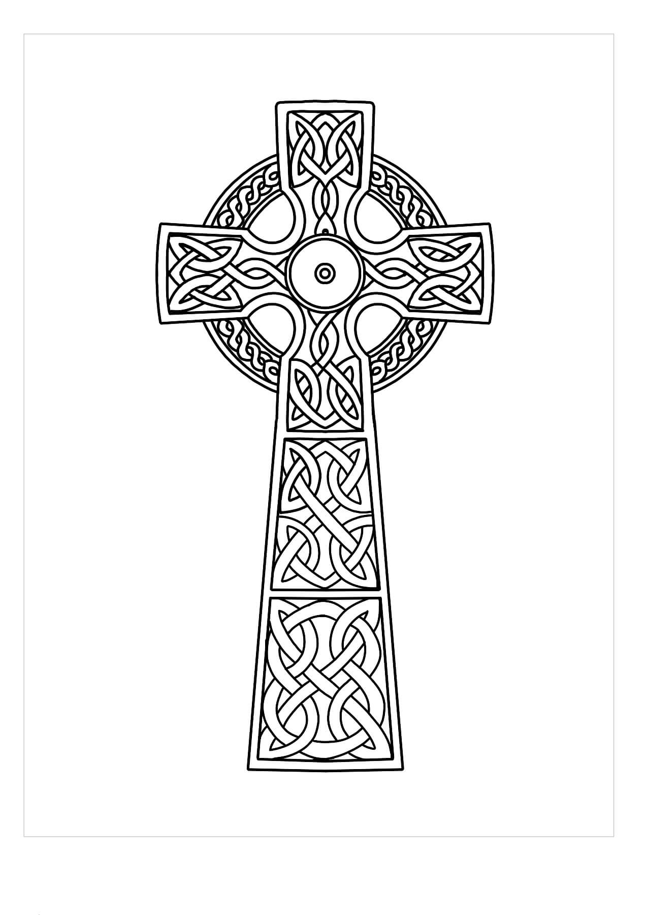 Dibujo de Cruz Celta para Colorear y Imprimir