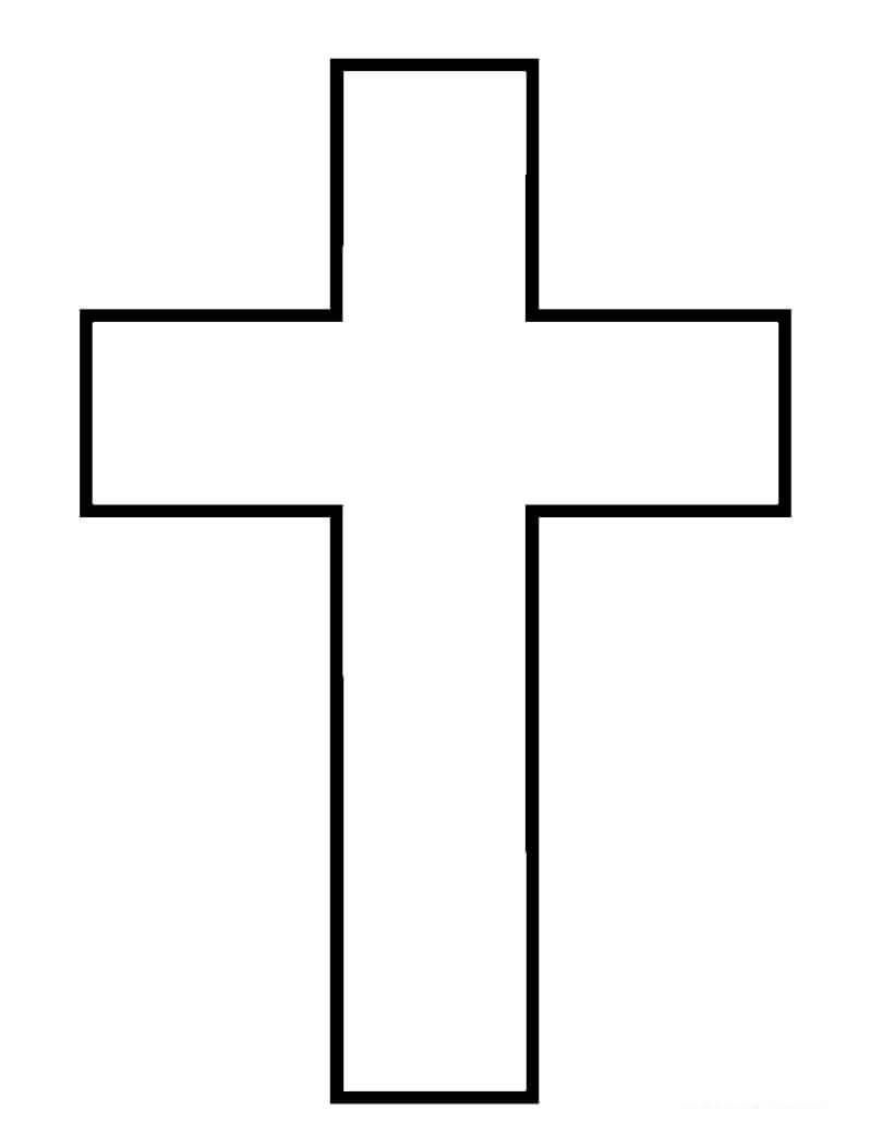 Dibujo de Cruz Fácil para Colorear y Imprimir