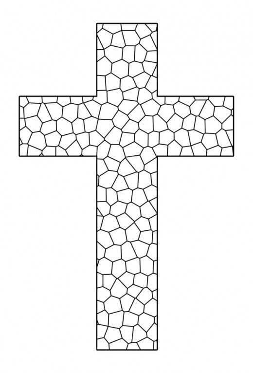 Dibujo de Cruz Impresionante para Colorear y Imprimir