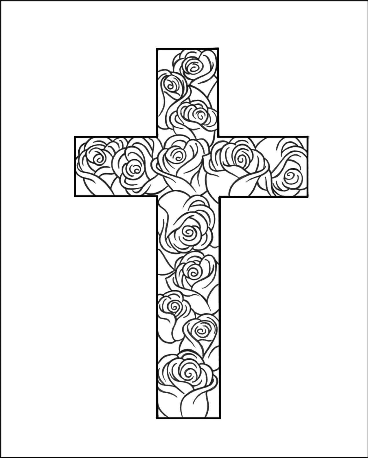 Dibujo de Cruz Imprimible para Colorear y Imprimir