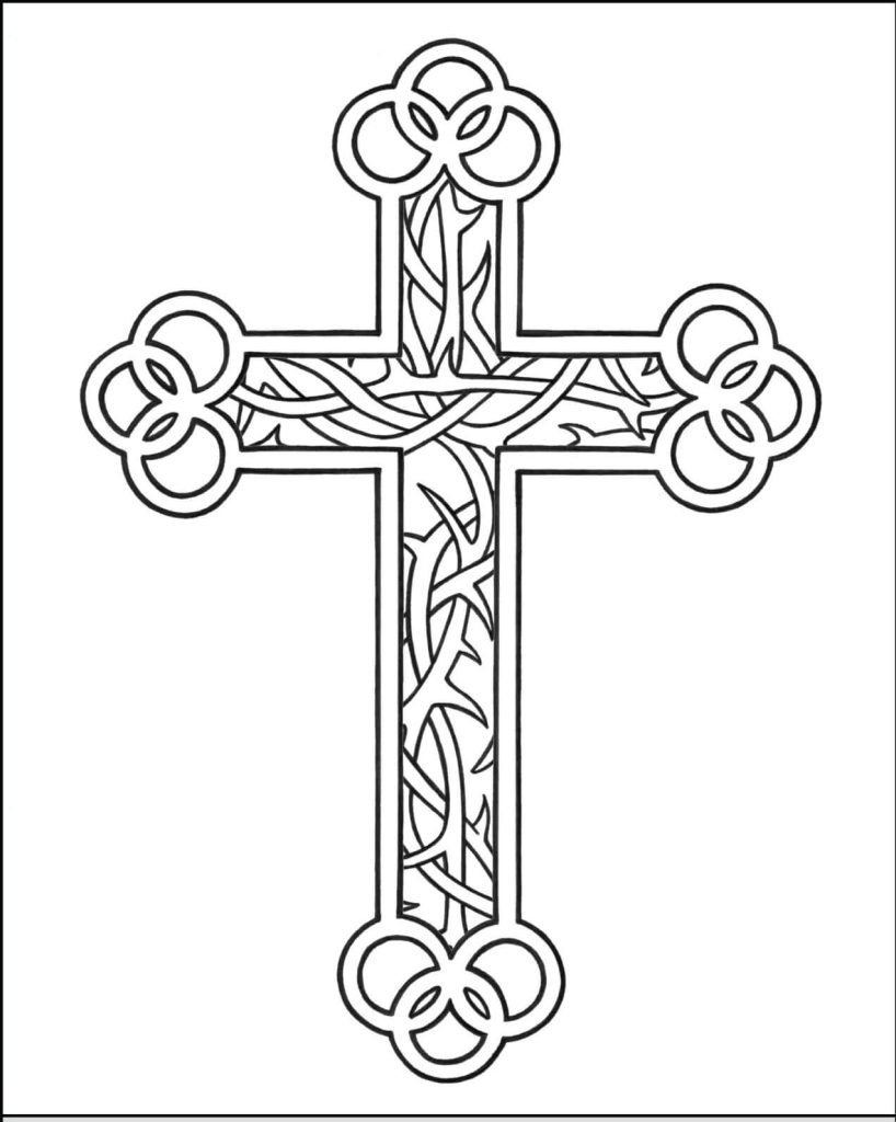 Dibujo de Cruz Perfecta para Colorear y Imprimir