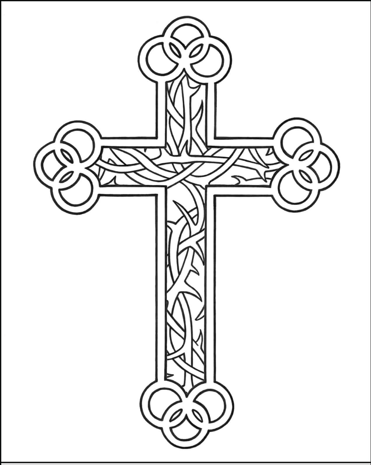 Dibujo de Cruz Perfecta para Colorear y Imprimir