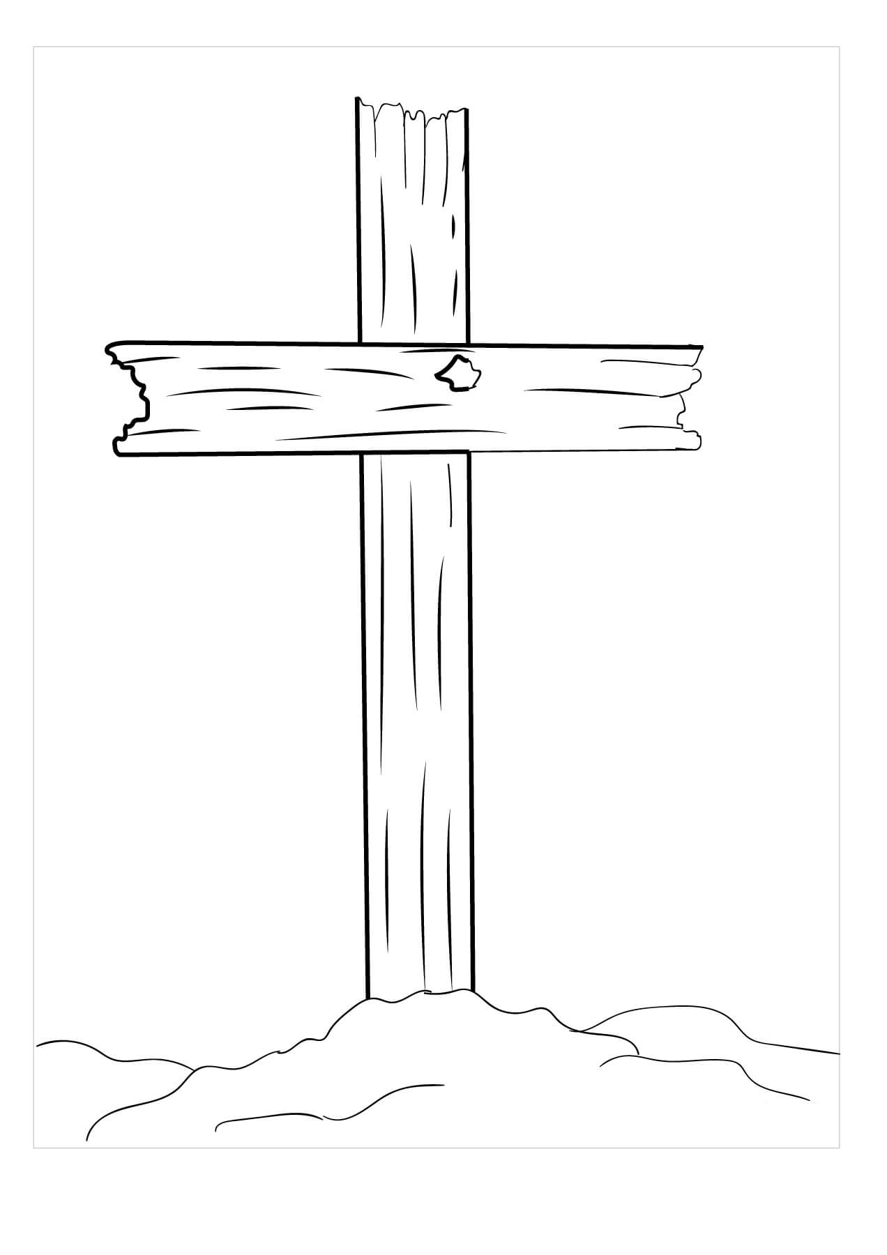 Dibujo de Cruz Rugosa para Colorear y Imprimir