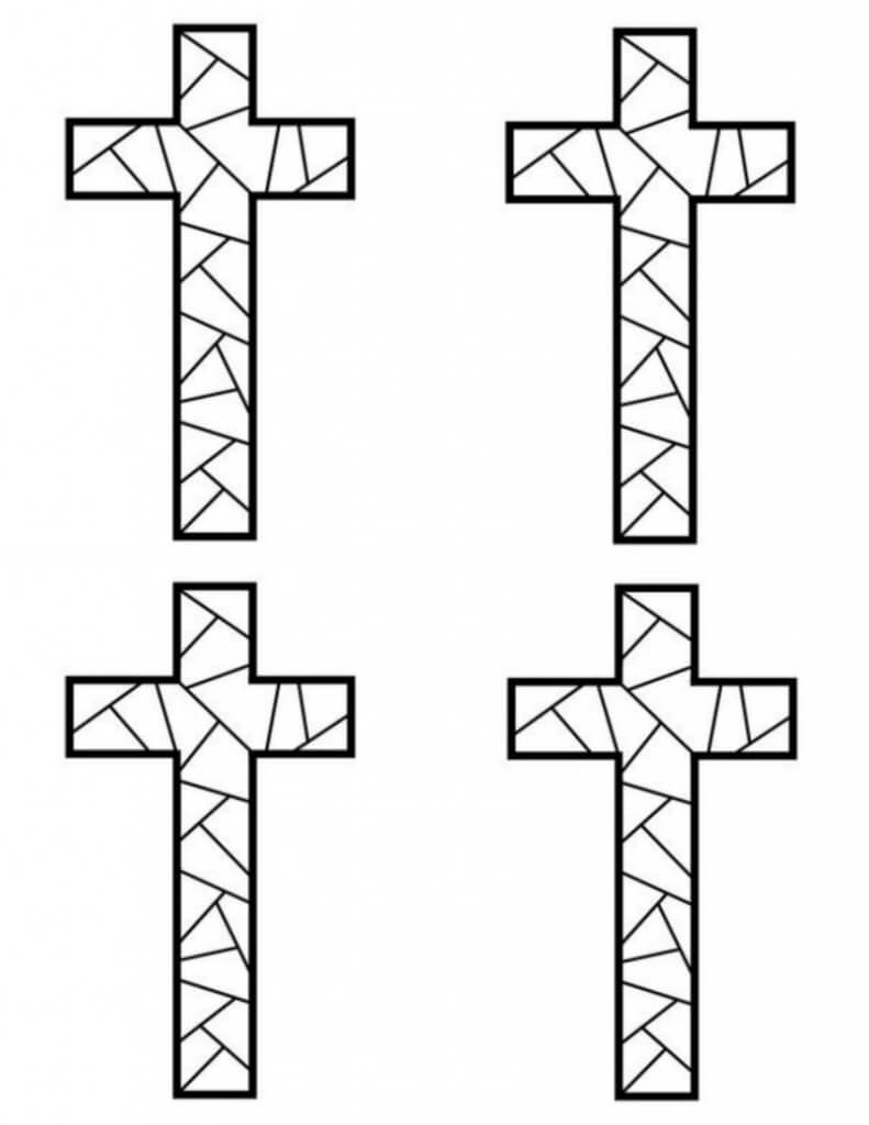 Dibujo de Cuatro Cruz para Colorear y Imprimir