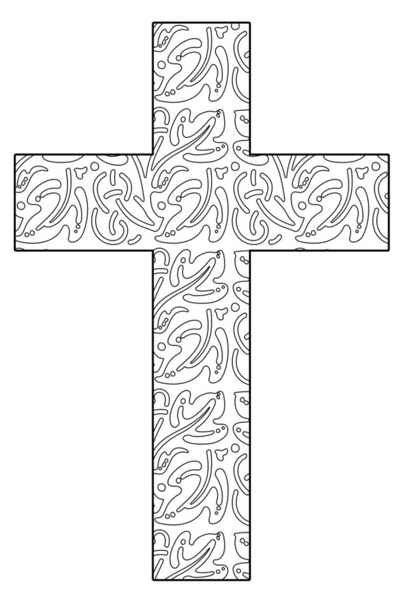 Dibujo de Hermosa Cruz para Colorear y Imprimir