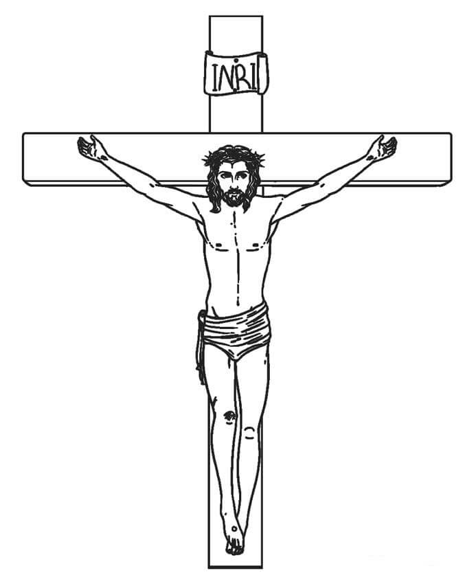 Dibujo de Jesús En La Cruz para Colorear y Imprimir