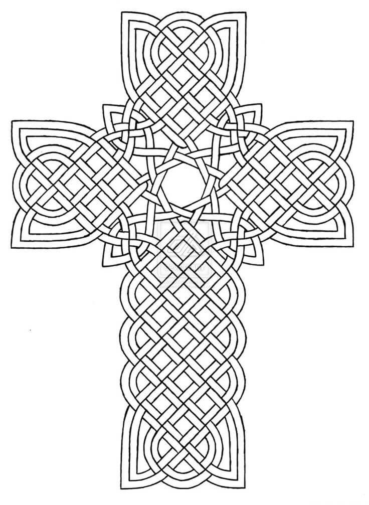 Dibujo de Mándala Cruzado para Colorear y Imprimir
