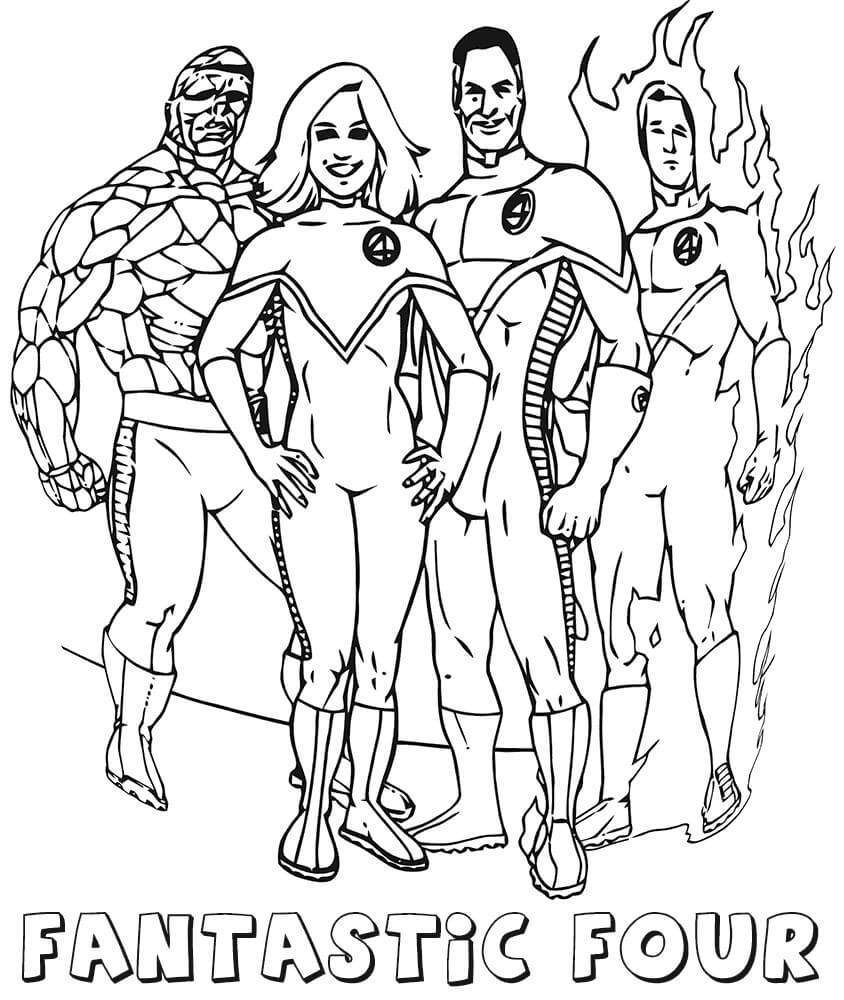 Dibujo de Película Del Logo de Cuatro Fantásticos para Colorear y Imprimir