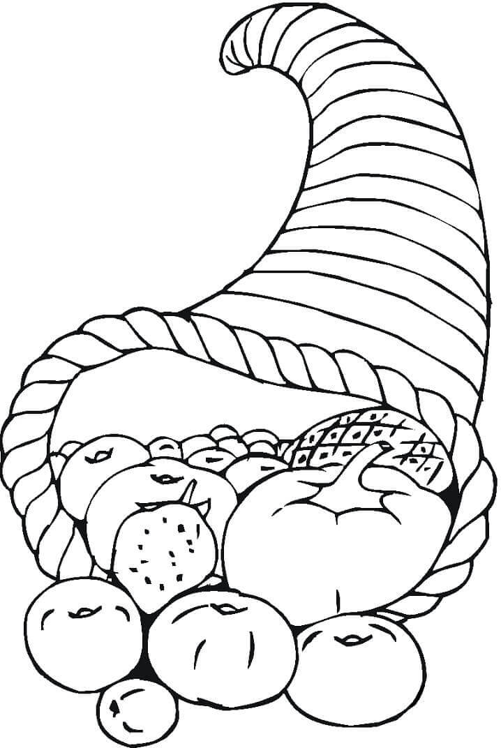 Dibujo de Cornucopia Impresionante para Colorear y Imprimir