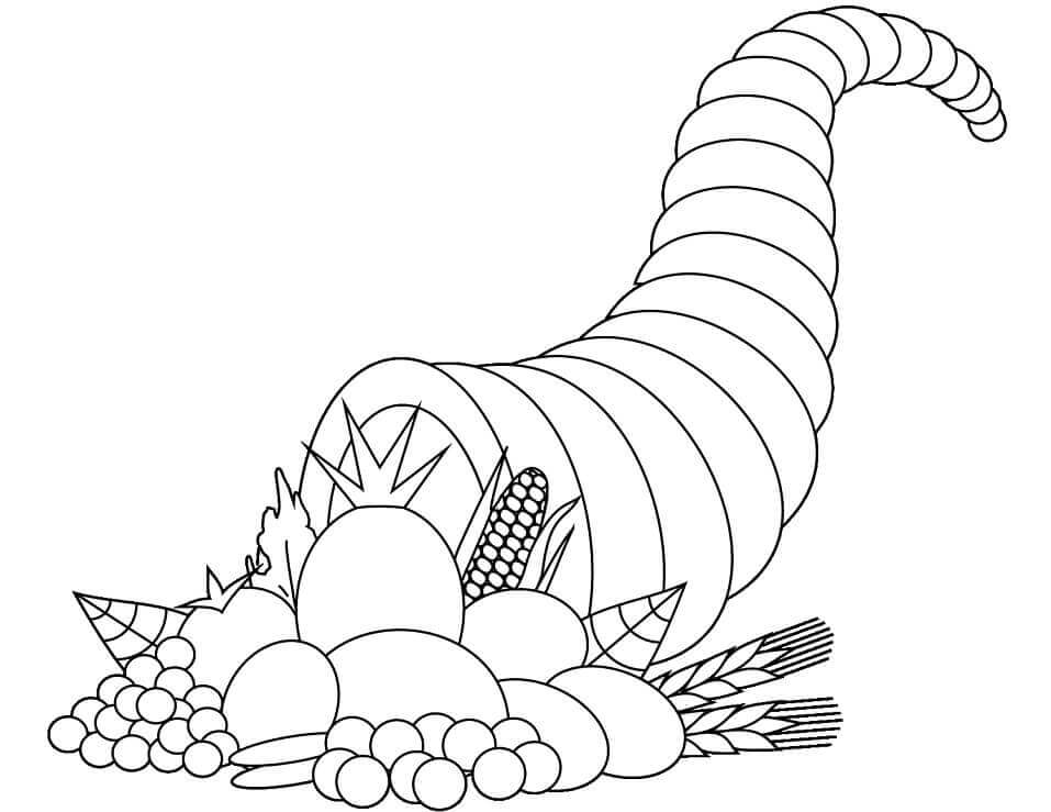 Dibujo de Cornucopia Normal para Colorear y Imprimir