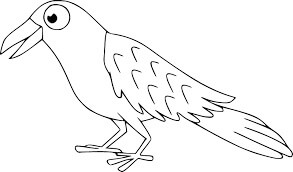 dibujo cuervo de dibujos animados para colorear