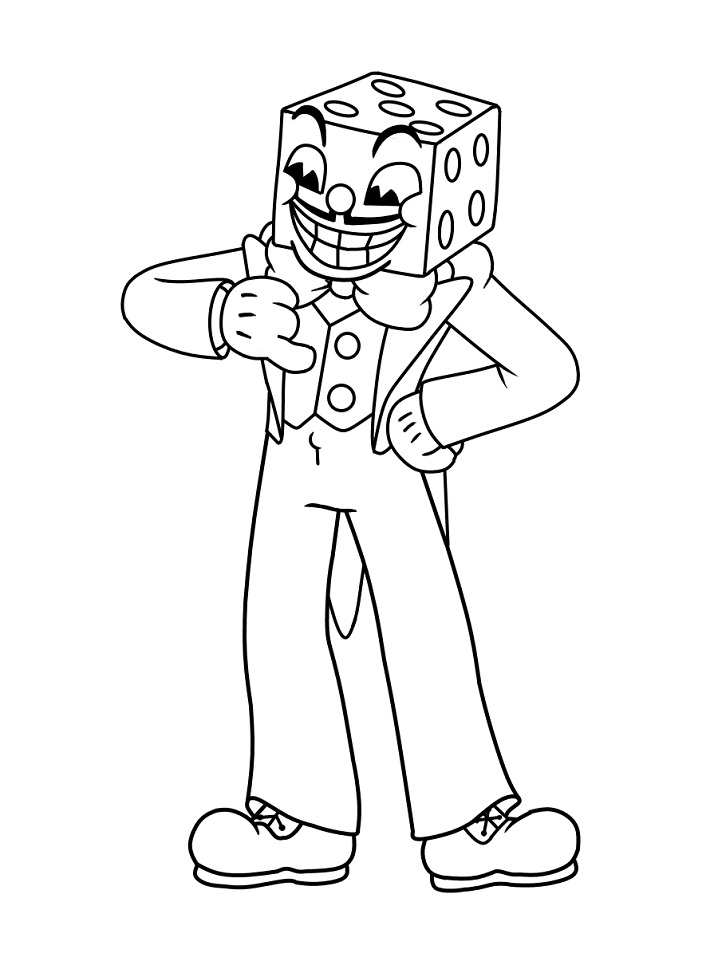 Dibujo de Rey Dice para Colorear y Imprimir