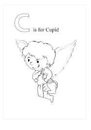 Dibujo de C Es para Cupido para Colorear y Imprimir
