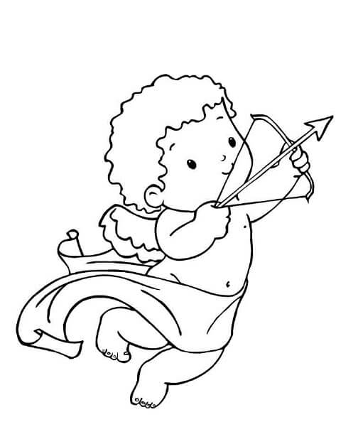 Dibujo de Cupido Asombroso para Colorear y Imprimir