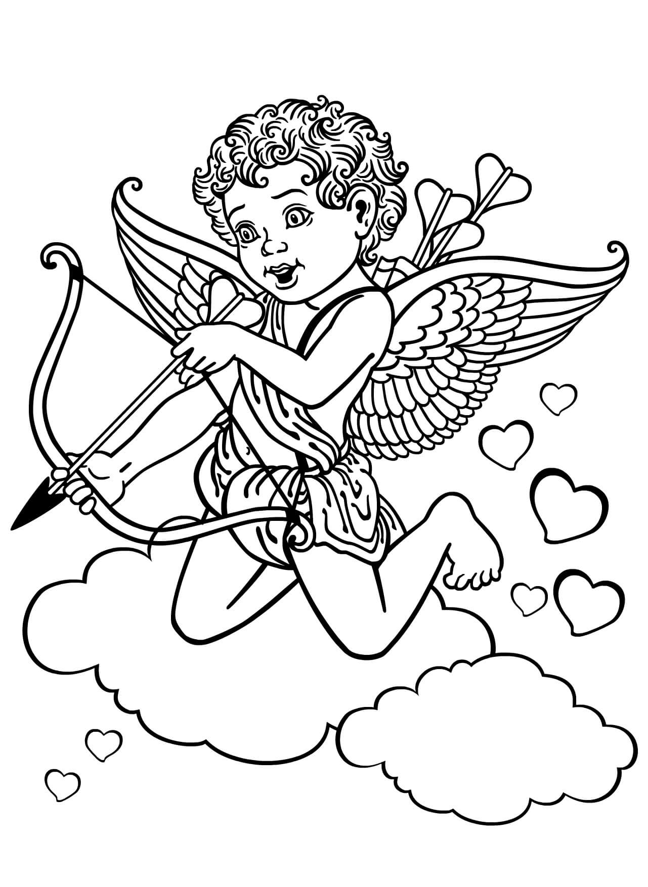 Dibujo de Cupido Basíco para Colorear y Imprimir