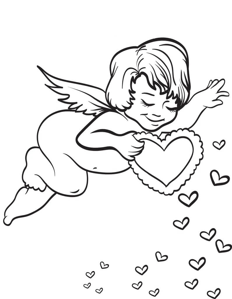 Dibujo de Cupido Perfecto para Colorear y Imprimir