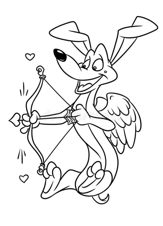 Dibujo de Cupido Perro Teckel para Colorear y Imprimir