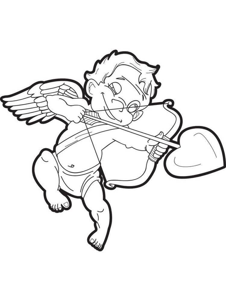 Dibujo de Cupido Simple para Colorear y Imprimir