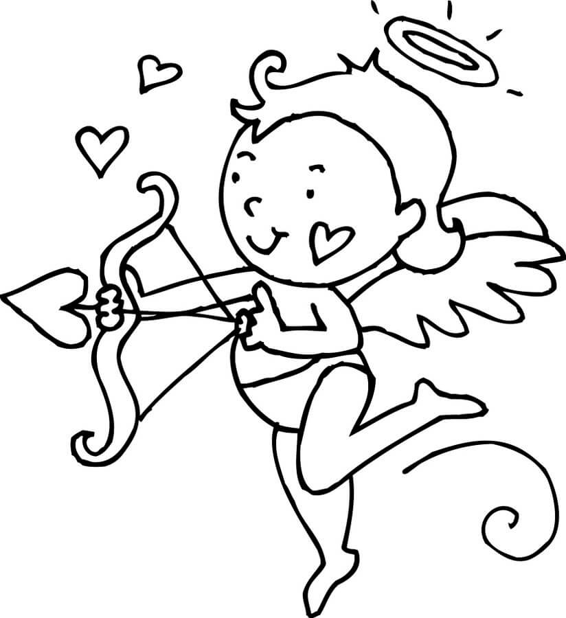 Dibujo de Dibujo de Cupido para Colorear y Imprimir