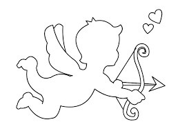 Dibujo de Esquema de Cupido para Colorear y Imprimir