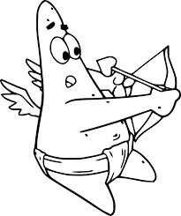Dibujo de Patrick Star Cupido para Colorear y Imprimir