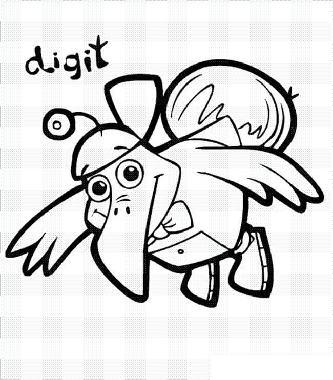 Dibujo de Cyberchase de Dígitos para Colorear y Imprimir