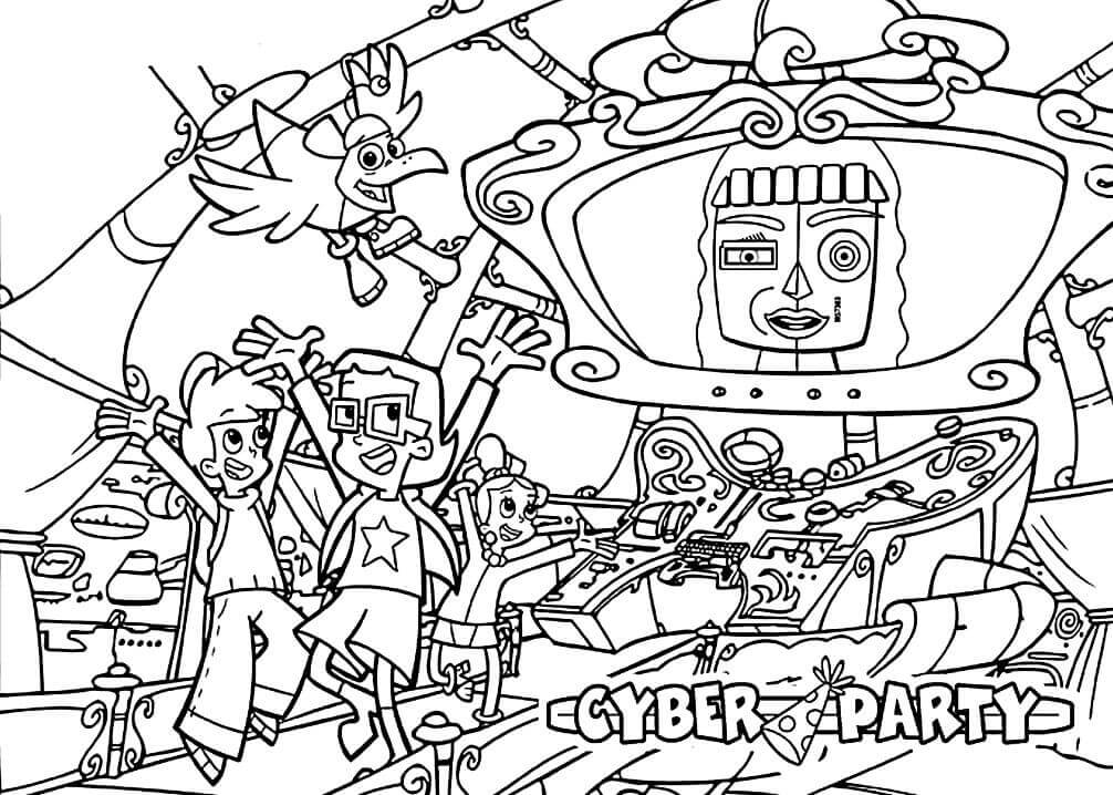 Dibujo de Fiesta Cyberchase para Colorear y Imprimir